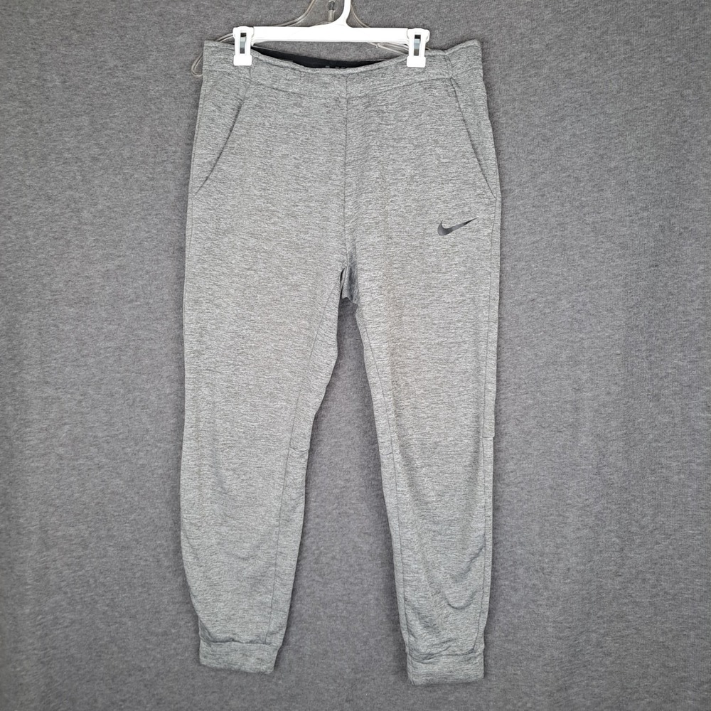 Nike Sweatpants Mens‎ L Gray Dri-FIT Fleece Standard Athletic Pants CV7739-063